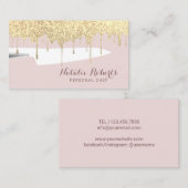 Bakkerij Pastry Chef Knife Modern Gold Glitter Dri Visitekaartje (Voorkant / Achterkant)