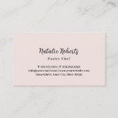 Bakkerij Pastry Chef Minimal Cake Logo Blush Pink Visitekaartje (Achterkant)