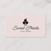 Bakkerij Pastry Chef Minimal Cake Logo Blush Pink Visitekaartje (Voorkant)