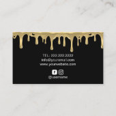 Bakkerij Pastry Chef Modern Black & Gold Cake Logo Visitekaartje (Achterkant)