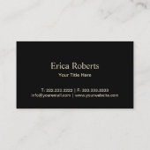 Bakkerij Pastry Chef Modern Black & Gold Stripes Visitekaartje (Achterkant)