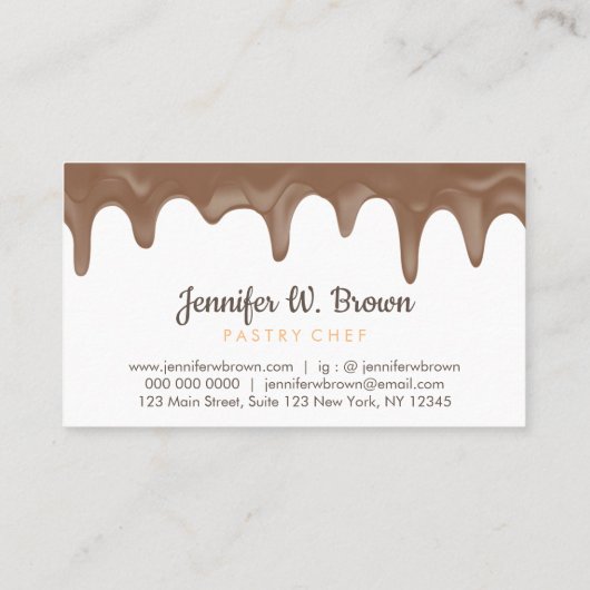 Bakkerij Pastry Chef Modern Cake Cream Dries Visitekaartje (Achterkant)