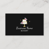 Bakkerij Pastry Chef Modern Flower and Bees Cake Visitekaartje (Voorkant)