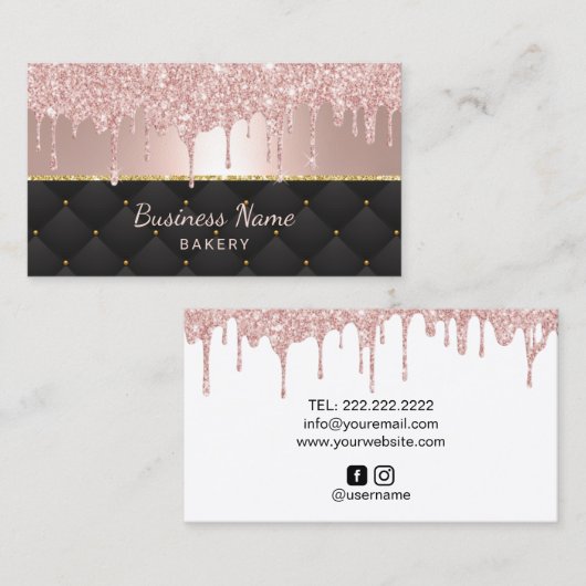 Bakkerij Pastry Chef Modern Roos Gold Drivers #3 Visitekaartje (Voorkant / Achterkant)