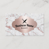 Bakkerij Pastry Chef Modern Roos Gold Marble #2 Visitekaartje (Voorkant)