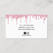 Bakkerij Pastry Chef Modern Roze glitter druppels Visitekaartje (Achterkant)