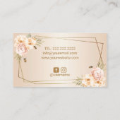 Bakkerij Pastry Chef Pearl Flower and Bees Sweet C Visitekaartje (Achterkant)