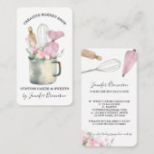 Bakkerij Pastry Chef Pink Flowers Boho chic Visitekaartje (Voorkant / Achterkant)