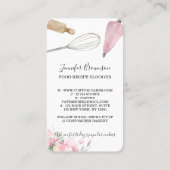 Bakkerij Pastry Chef Pink Flowers Boho chic Visitekaartje (Achterkant)