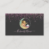 Bakkerij Pastry Chef Pink Glitter Visitekaartje (Voorkant)