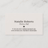 Bakkerij Pastry Chef Plain Visitekaartje (Achterkant)