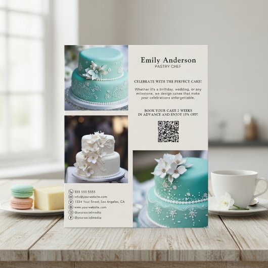 Bakkerij Pastry Chef Promotionele Adverteren Flyer