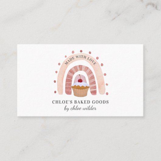 Bakkerij Pastry Chef Rainbow Cupcake Visitekaartje (Voorkant)
