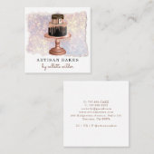 Bakkerij Pastry Chef Roos Gold Driebakken Glitter Vierkante Visitekaartje (Voorkant / Achterkant)