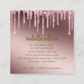 Bakkerij Pastry Chef Roos Gold Glitter Drift Cake  Vierkante Visitekaartje (Achterkant)