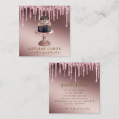 Bakkerij Pastry Chef Roos Gold Glitter Drivers Squ Vierkante Visitekaartje (Voorkant / Achterkant)