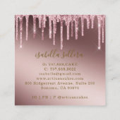Bakkerij Pastry Chef Roos Gold Glitter Drivers Squ Vierkante Visitekaartje (Achterkant)
