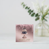 Bakkerij Pastry Chef Roos Gold Glitter Drivers Squ Vierkante Visitekaartje (Staand voorkant)