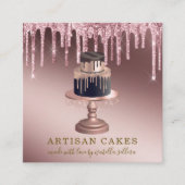 Bakkerij Pastry Chef Roos Gold Glitter Drivers Squ Vierkante Visitekaartje (Voorkant)