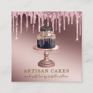 Bakkerij Pastry Chef Roos Gold Glitter Drivers Squ Vierkante Visitekaartje