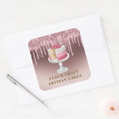 Bakkerij Pastry Chef Roos Gold Glitter Drivers Vierkante Sticker (Envelop)