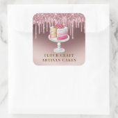 Bakkerij Pastry Chef Roos Gold Glitter Drivers Vierkante Sticker (Tas)