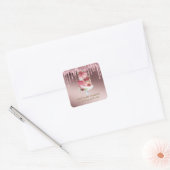 Bakkerij Pastry Chef Roos Gold Glitter Drivers Vierkante Sticker (Envelop)
