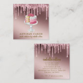 Bakkerij Pastry Chef Roos Gold Glitter Drivers Vierkante Visitekaartje (Voorkant / Achterkant)