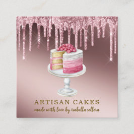 Bakkerij Pastry Chef Roos Gold Glitter Drivers Vierkante Visitekaartje