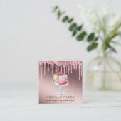 Bakkerij Pastry Chef Roos Gold Glitter Drivers Vierkante Visitekaartje (Staand voorkant)