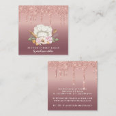 Bakkerij Pastry Chef Roos Gold Glitter Drivers Vierkante Visitekaartje (Voorkant / Achterkant)