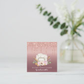 Bakkerij Pastry Chef Roos Gold Glitter Drivers Vierkante Visitekaartje (Staand voorkant)