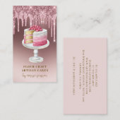 Bakkerij Pastry Chef Roos Gold Glitter Drivers Visitekaartje (Voorkant / Achterkant)