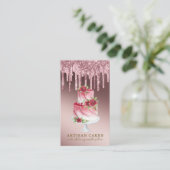 Bakkerij Pastry Chef Roos Gold Glitter Drivers Visitekaartje (Staand voorkant)
