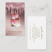 Bakkerij Pastry Chef Roos Gold Glitter Drivers Visitekaartje (Voorkant / Achterkant)