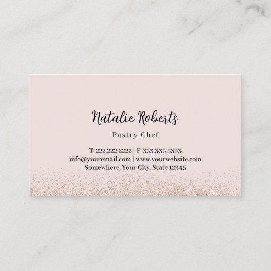 Bakkerij Pastry Chef Roos Gold Sweet Cake Logo Visitekaartje (Achterkant)