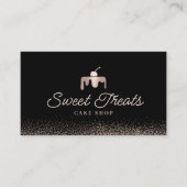 Bakkerij Pastry Chef Roos Gold Sweet Cake Logo Visitekaartje (Voorkant)