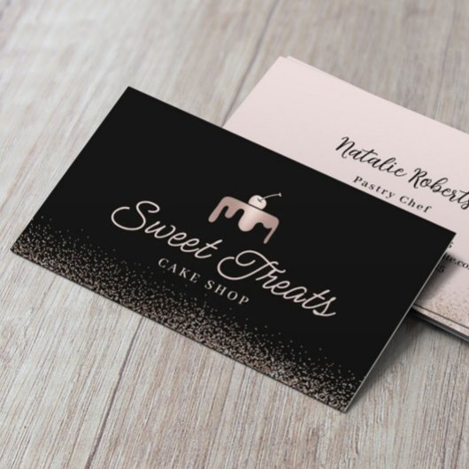 Bakkerij Pastry Chef Roos Gold Sweet Cake Logo Visitekaartje