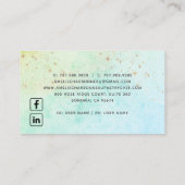 Bakkerij Pastry Chef Roze Turquoise Waterverf Visitekaartje (Achterkant)