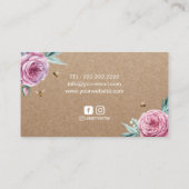 Bakkerij Pastry Chef Rustic Flower & Bees Cake Kra Visitekaartje (Achterkant)