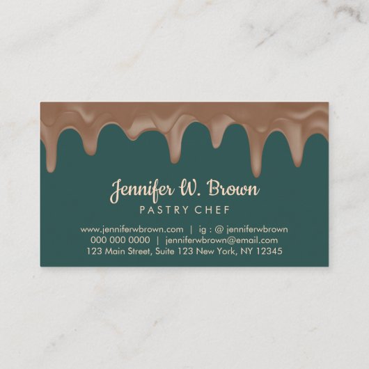 Bakkerij Pastry Chef Sage Cake Cream Driving Visitekaartje (Achterkant)