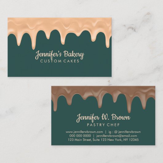 Bakkerij Pastry Chef Sage Cake Cream Driving Visitekaartje (Voorkant / Achterkant)