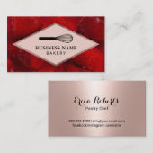 Bakkerij Pastry Chef Sweet Strawberry Roos Gold Visitekaartje (Voorkant / Achterkant)