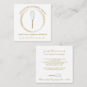 Bakkerij Pastry Chef-taart Vierkante Visitekaartje (Voorkant / Achterkant)