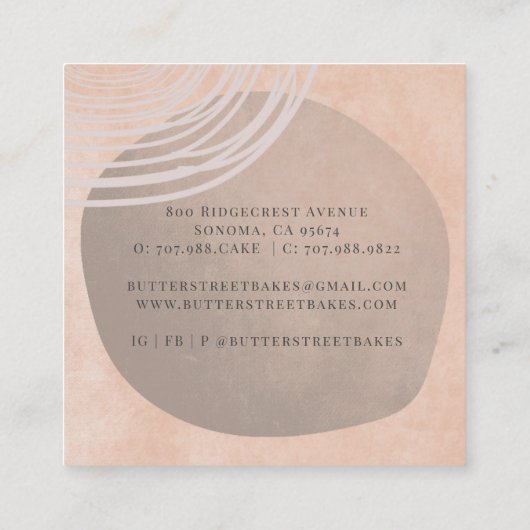 Bakkerij Pastry Chef Utils Ingredients Square Bu Vierkante Visitekaartje (Achterkant)