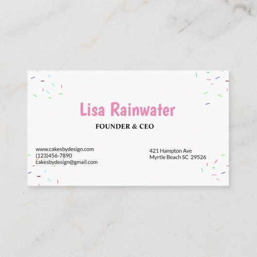 Bakkerij Pastry Chef Visitekaartje (Achterkant)