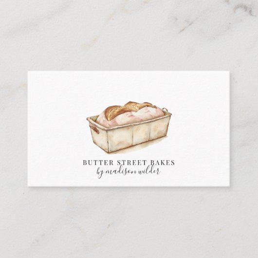 Bakkerij Pastry Chef Waterverf Baker Visitekaartje (Voorkant)