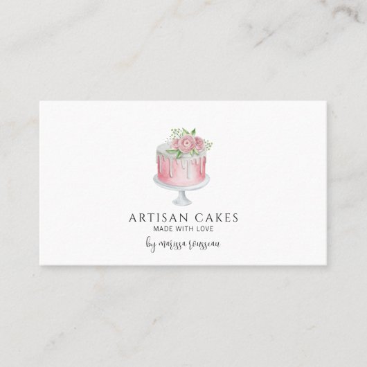 Bakkerij Pastry Chef Waterverf Baking Pink Cake Bu Visitekaartje (Voorkant)