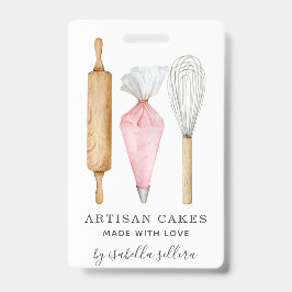 Bakkerij Pastry Chef Waterverf Baking Utiers Badge