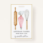 Bakkerij Pastry Chef Waterverf Baking Utiers Badge (Voorkant)